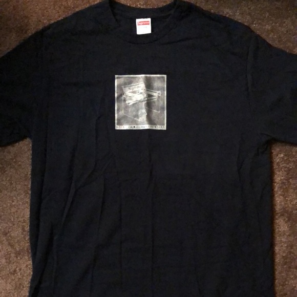 navy blue supreme shirt